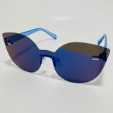 womens blue mirrored cat eye sunglasses