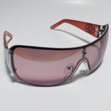 womens pink and silver shield y2k sunglasses