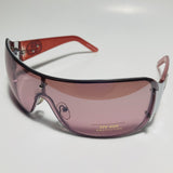 womens pink and silver shield y2k sunglasses