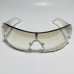 womens white and silver shield y2k sunglasses