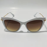 womens white and brown cat eye sunglasses