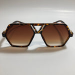 mens and womens square aviator sunglasses with brown frame and brown lenses