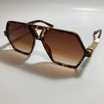 mens and womens square aviator sunglasses with brown frame and brown lenses