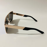 mens and womens gold and blue mirrored shield sunglasses