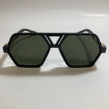mens and womens square aviator sunglasses with black frame and green lenses