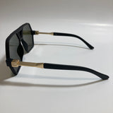 mens and womens square aviator sunglasses with black frame and green lenses