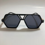 mens and womens square aviator sunglasses with black frame and black lenses
