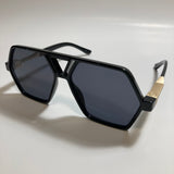 mens and womens square aviator sunglasses with black frame and black lenses