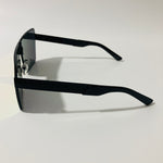 mens and womens black and yellow mirrored shield sunglasses