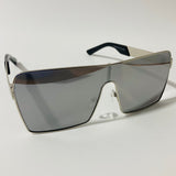 mens and womens silver and gray mirrored shield sunglasses