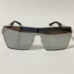 mens and womens silver and gray mirrored shield sunglasses