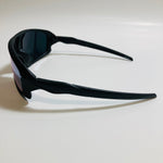 mens black and green mirrored wrap around sunglasses