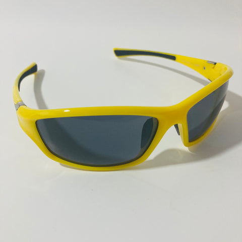 mens and womens yellow and black wrap around sunglasses