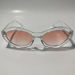 womens clear and pink cat eye sunglasses