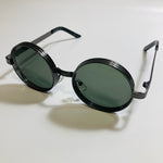 mens and womens black and green round steampunk sunglases