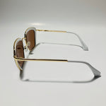 womens white cat eye sunglasses with blue mirror lenses