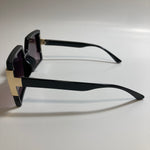 womens black and gold oversize square sunglasses