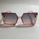womens pink and gold oversize square sunglasses