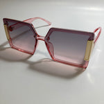 womens pink and gold oversize square sunglasses