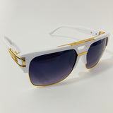 white and gold gazelle sunglasses