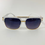 white and gold gazelle sunglasses