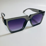 mens and womens gray and black square sunglasses