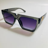 mens and womens gray and black square sunglasses