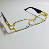 mens and womens gold square sunglasses with clear lenses