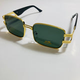 mens and womens green and gold square sunglasses