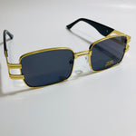 mens and womens black and gold square sunglasses