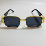 mens and womens black and gold square sunglasses