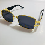 mens and womens black and gold square sunglasses