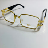 mens and womens clear and gold square sunglasses