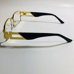 xmens and womens clear and gold square sunglasses