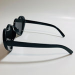 black and silver mirrored heart shape sunglasses