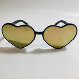 black and green mirrored heart shape sunglasses