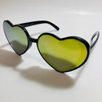 black and green mirrored heart shape sunglasses
