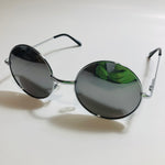 mens and womens silver mirrored round sunglasses