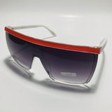 mens and womens red and black shield sunglasses