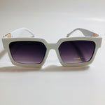 mens and womens white black and gold square sunglasses 