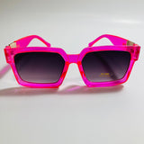mens and womens pink black and gold square sunglasses 