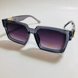 mens and womens gray black and gold square sunglasses 