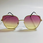 womens purple and yellow oversize sunglasses