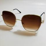 womens gold and brown oversize sunglasses