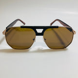 mens brown black and gold aviator sunglasses