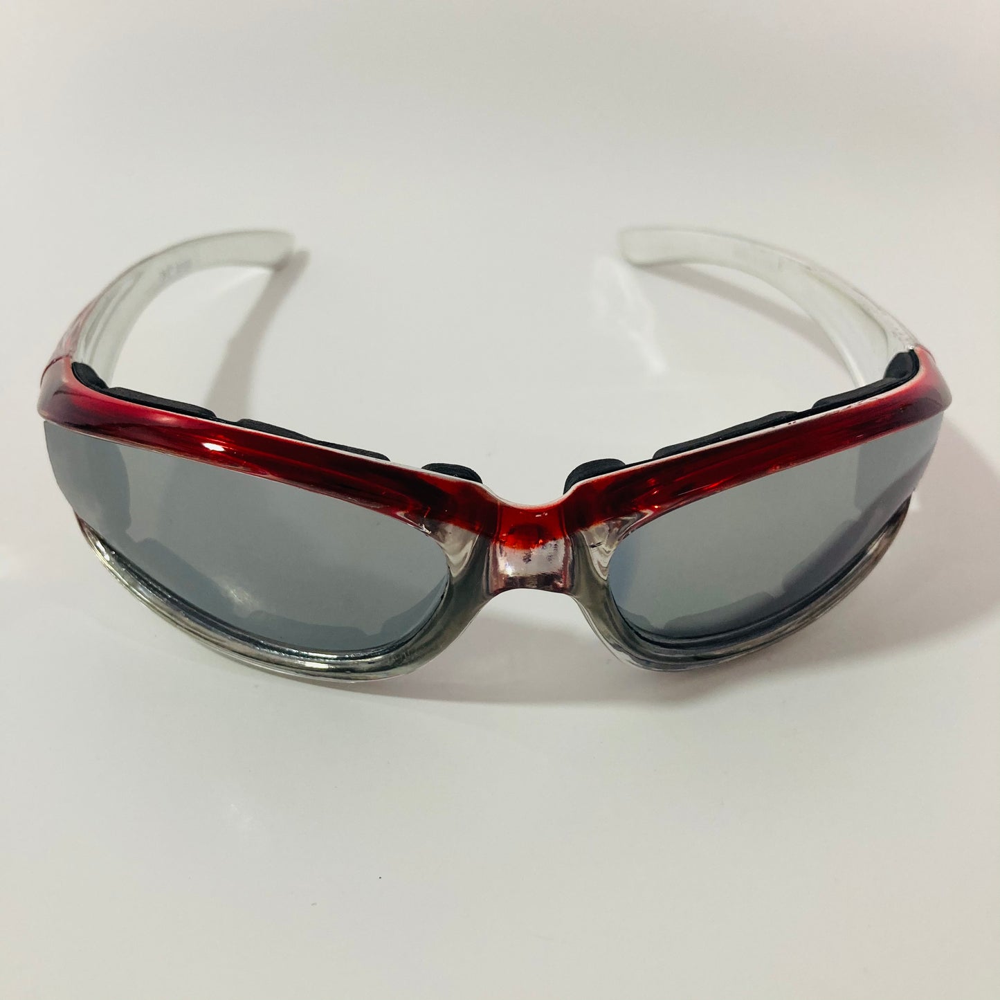 mens and womens red clear mirrored motorcycle sunglasses 
