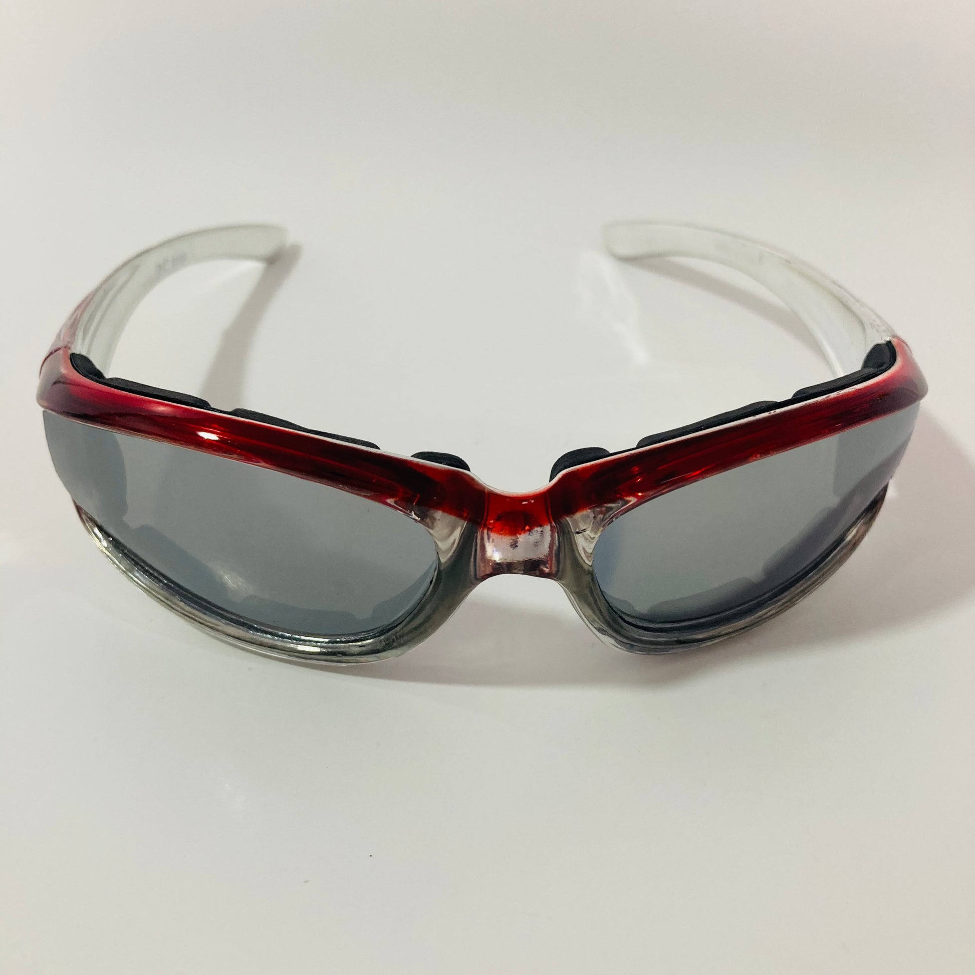 mens and womens red clear mirrored motorcycle sunglasses 