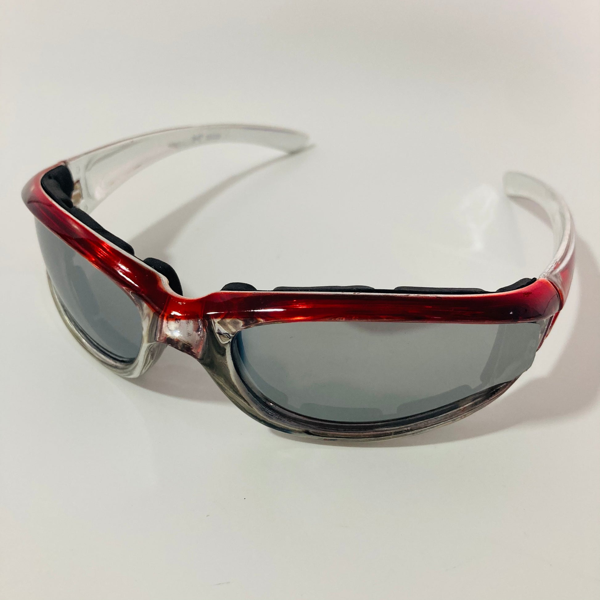 mens and womens red clear mirrored motorcycle sunglasses 