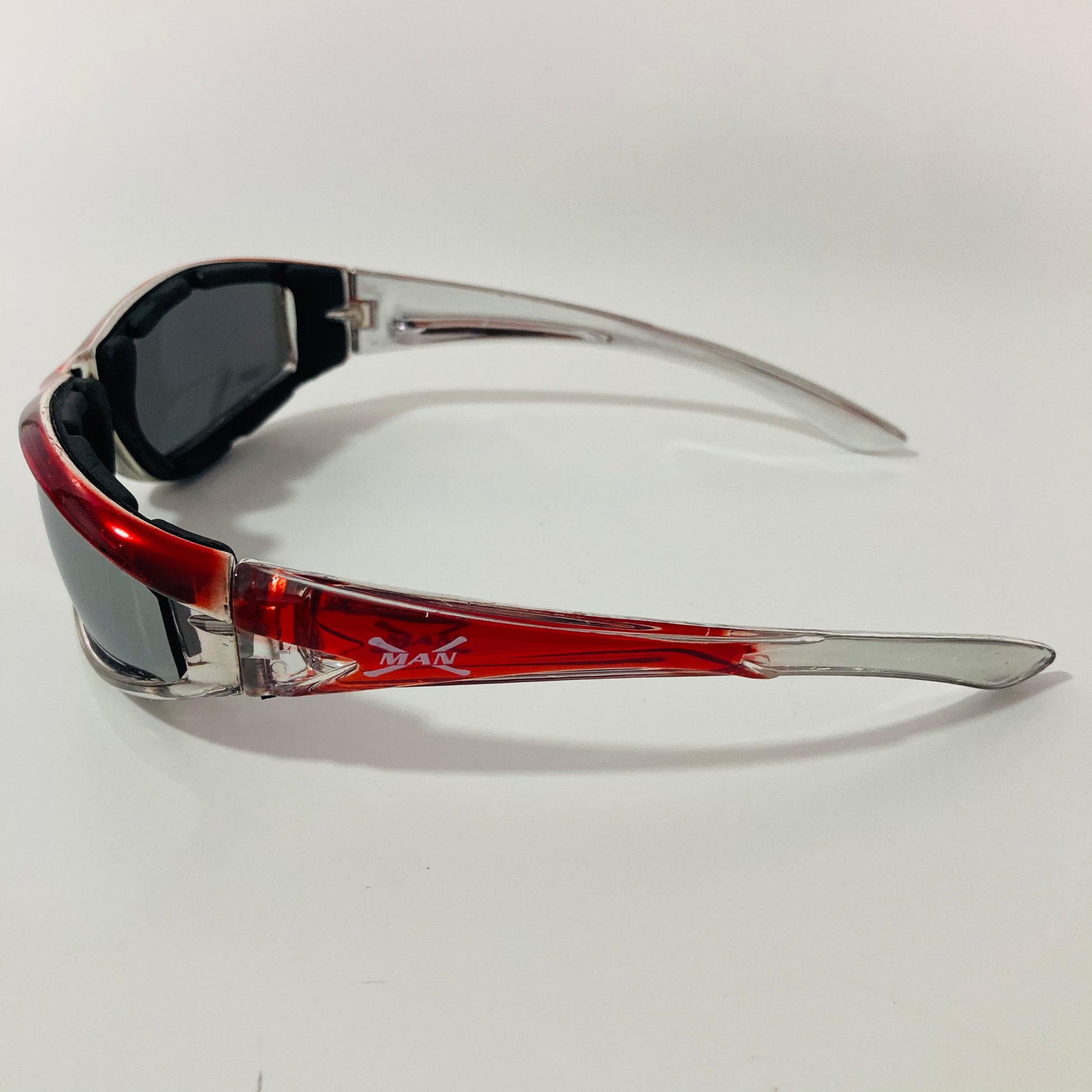 mens and womens red clear mirrored motorcycle sunglasses 