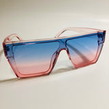 mens and womens pink and blue square shield sunglasses